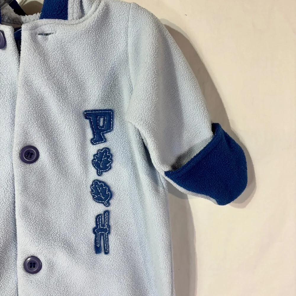Vintage Disney Winnie the Pooh Fleece One Piece with Hood and‎ Hand Covers